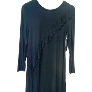 NWT Design Lab Girls Dress Large Black Long Sleeve Ruffle